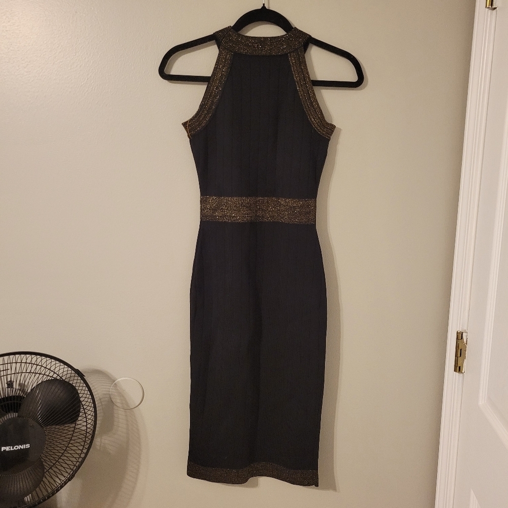 Luxedress Women's Elegant Wool Blend Little Black Dress. Size S - Picture 7 of 12